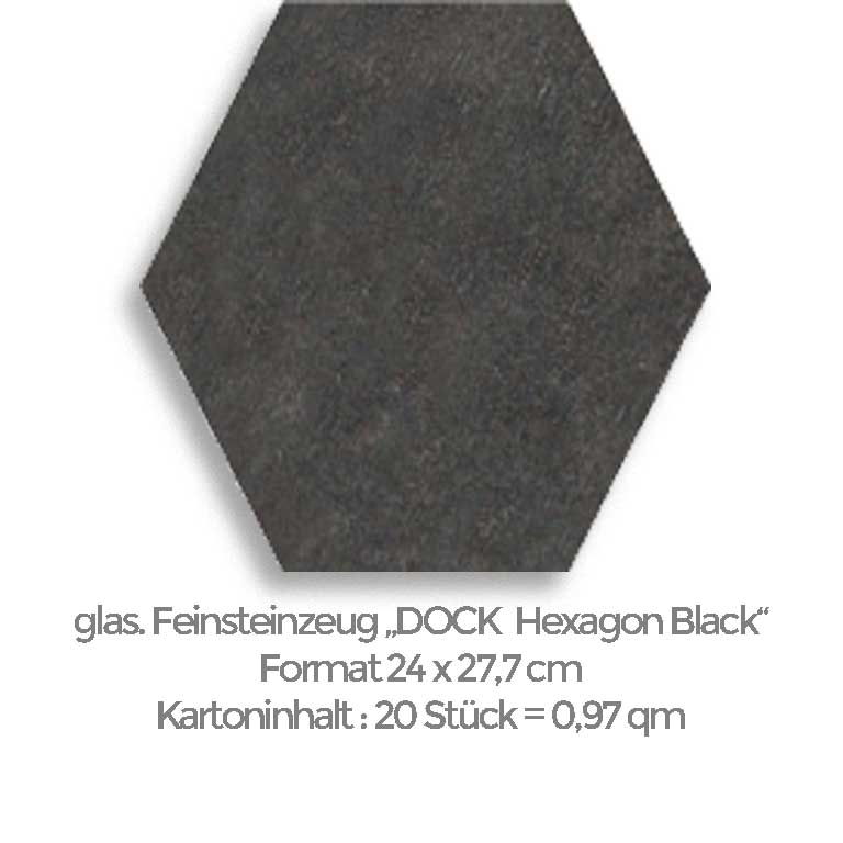schwarze 6eck-Fliese für das Factory-Design