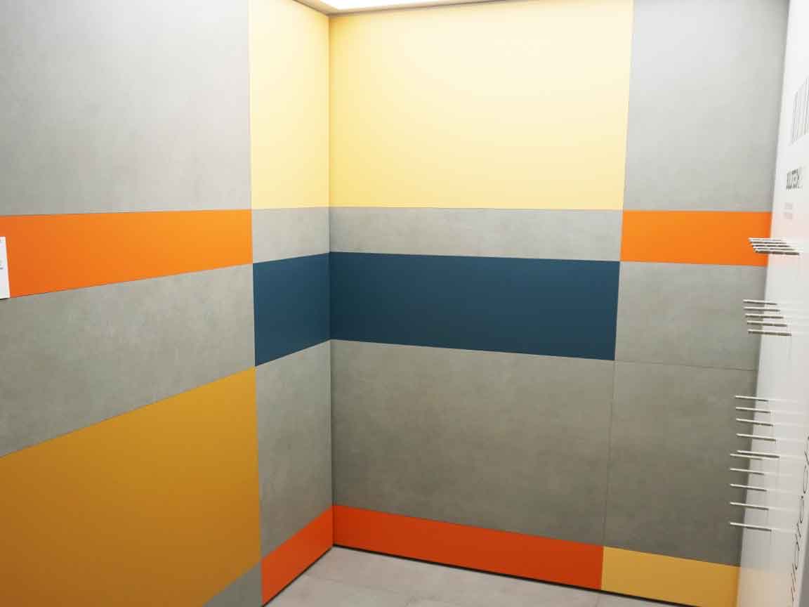 Floor Gres kombiniert eine Betonoptik mit monochromen Farben