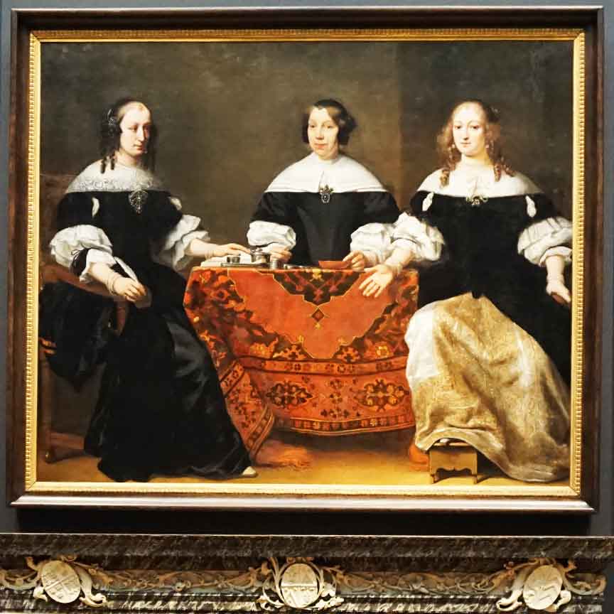 Bild Portetten van drie regentessen von Ferdinand Bol, ca. 1668- ca. 1671, gesehen im Rijsmuseum in Amsterdam