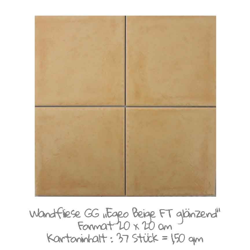 quadratische Wandfliesen-Serie GG Egeo im Farbton "Dunkelbeige" zu Sonderpreisen