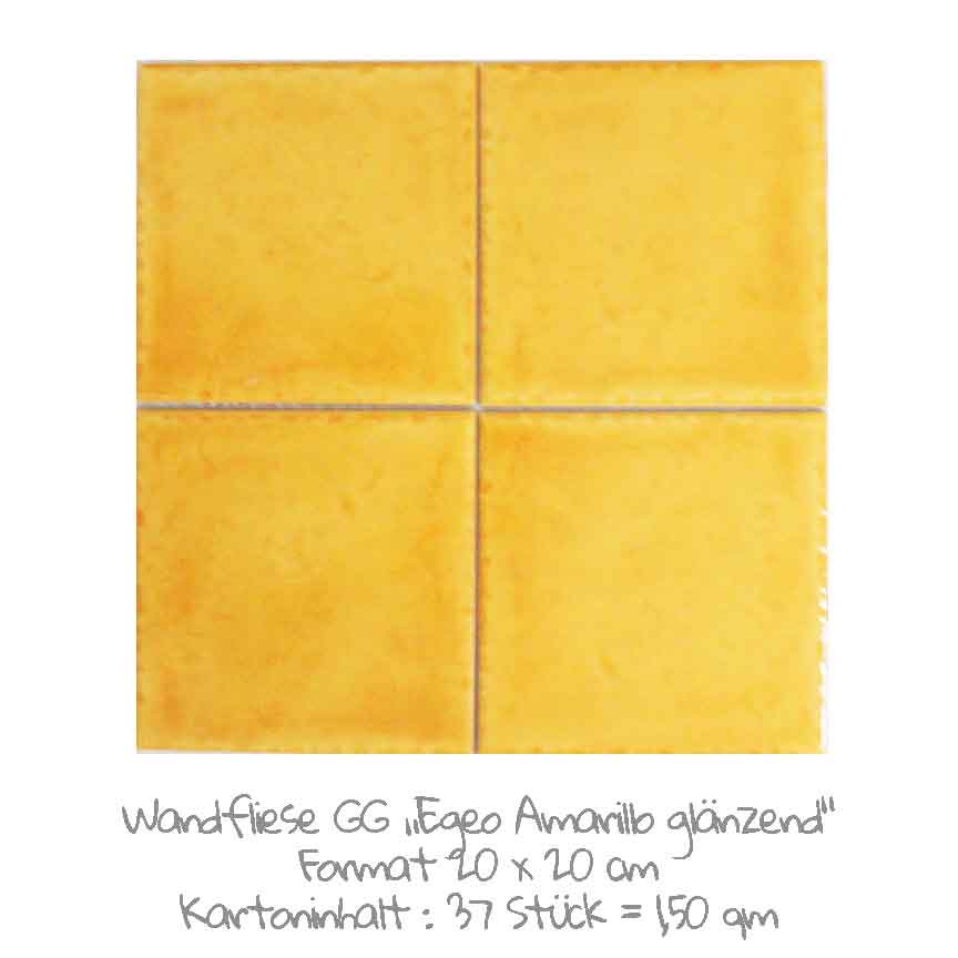 quadratische Wandfliesen-Serie GG Egeo im Farbton "Gelb" zu Sonderpreisen