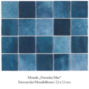 blaue Mosaikfliesen im aktuellen Aqua Farbton